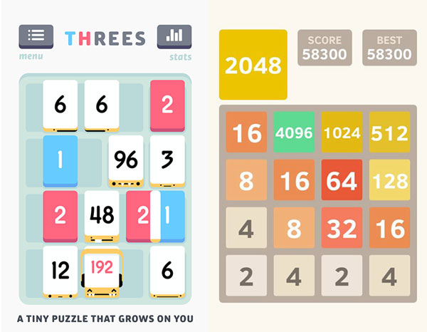 Threes and 2048